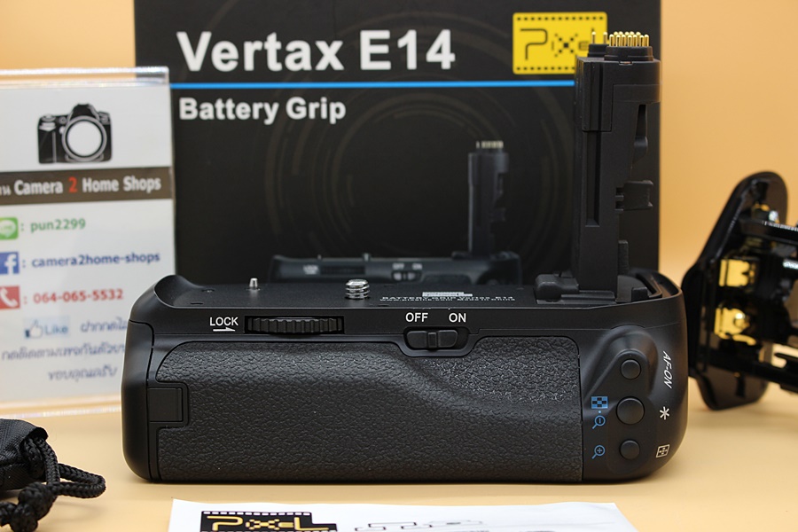 ขาย Battery Grip Pixel Vertax E14 (for canon 70D/80D) สภาพสวยใหม่ อดีตประกันศูนย์ ใช้งานน้อย อุปกรณ์ครบกล่อง  อุปกรณ์และรายละเอียดของสินค้า 1.Battery Grip 